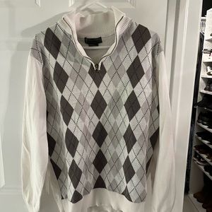 White vintage quarter zip